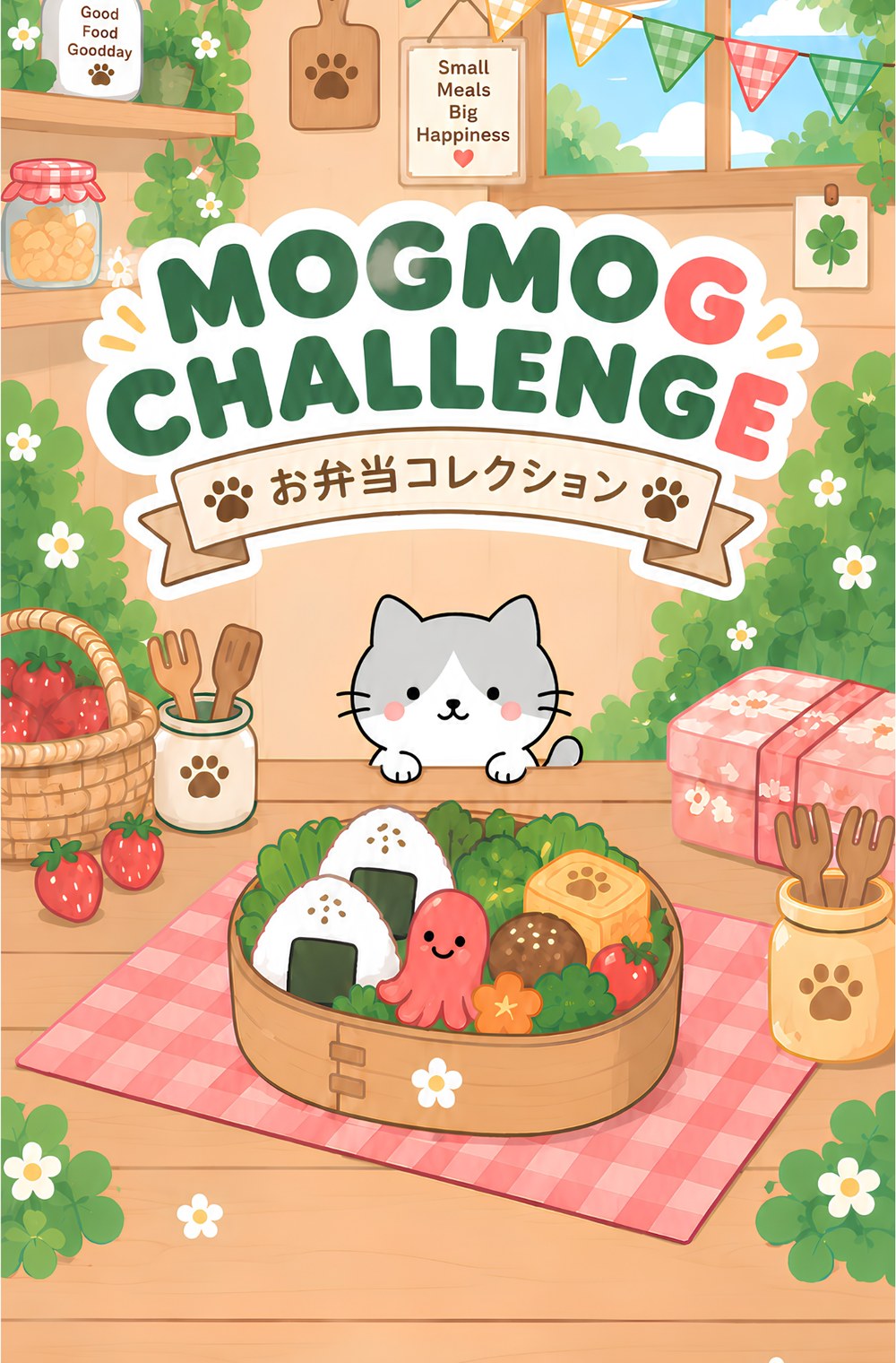 MOGMOG CHALLENGEのお弁当とモグネコ